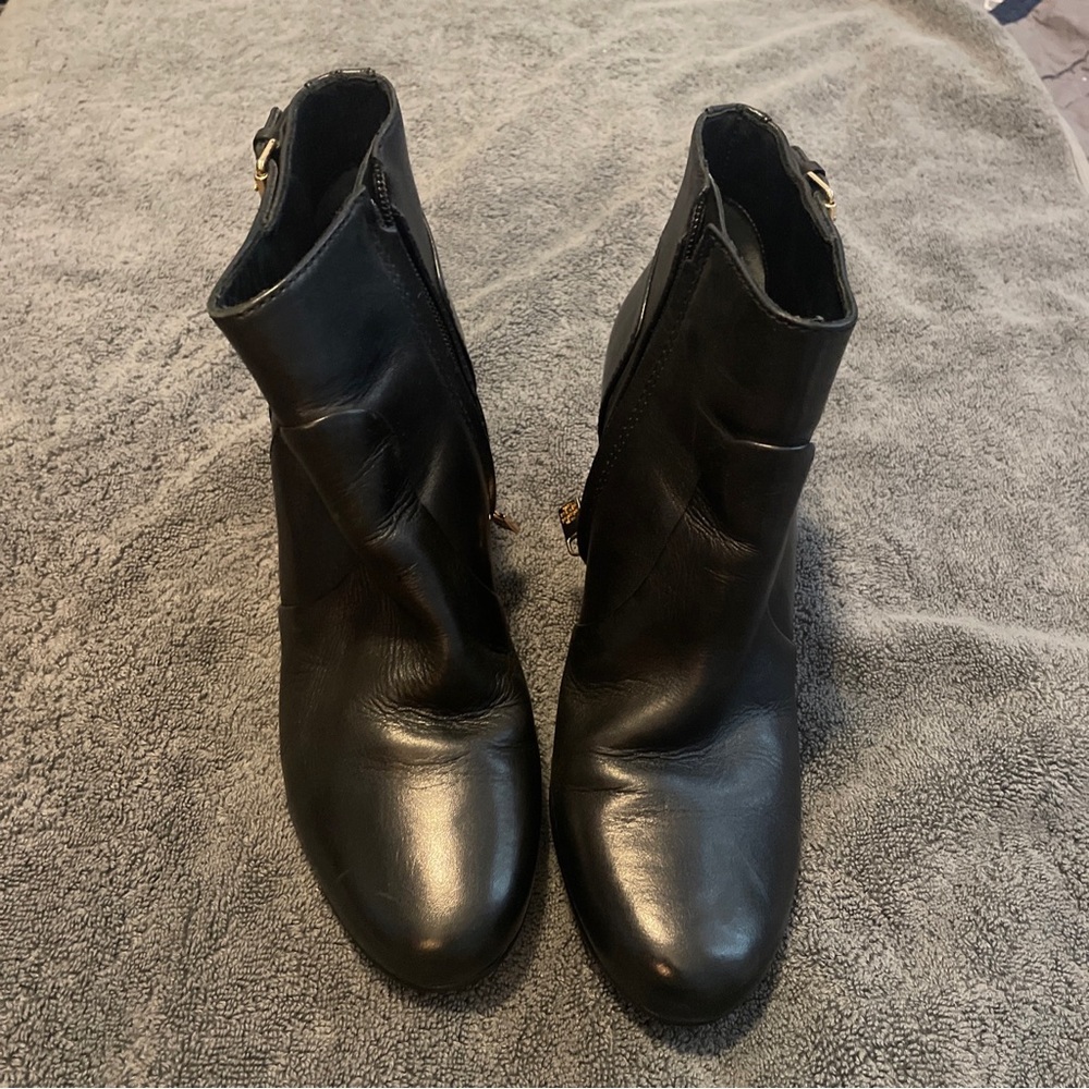 Black wedge bootie